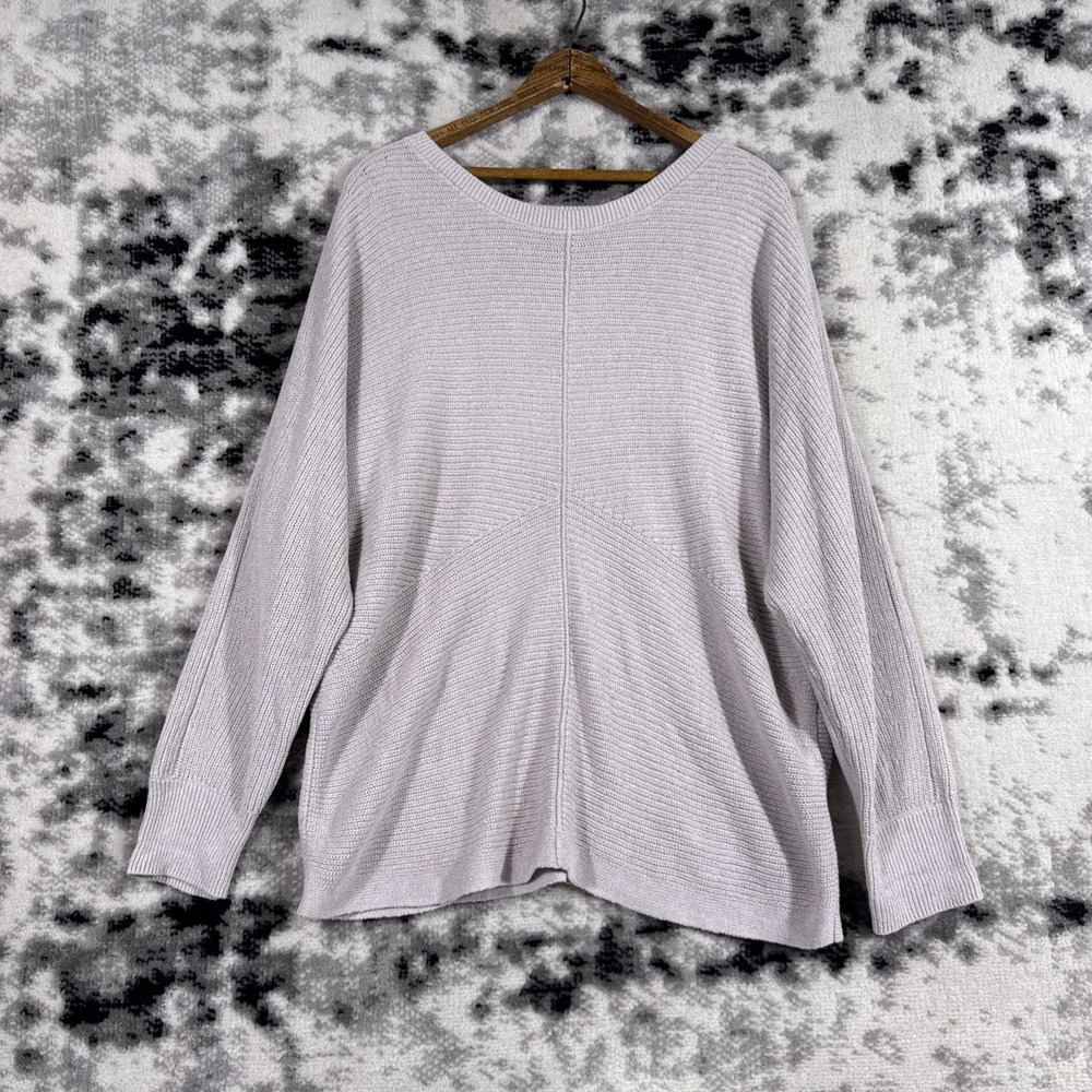 New J Jill Wearever Collection Sweater Womens Medium Pearl Gray Long Sleeve